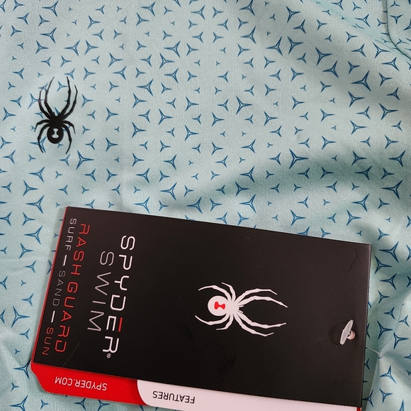 SPYDER Men's Printed Quick Dry Short Sleeve Rash Guard Vintage Green T-Shirt - Picture 4 of 4